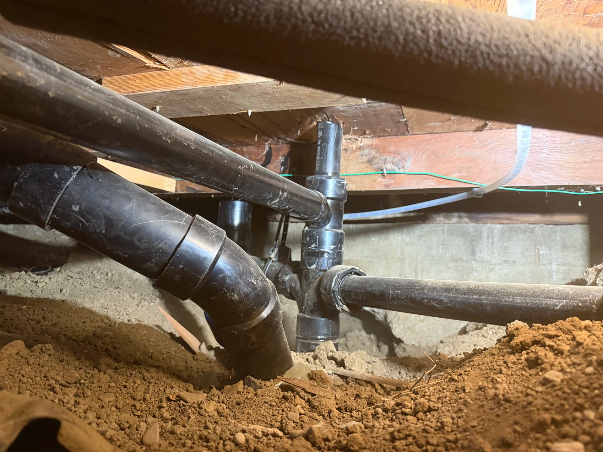 Gallery photos for Old Cast Iron Drain Lines Replaced with New ABS Piping: Image #1