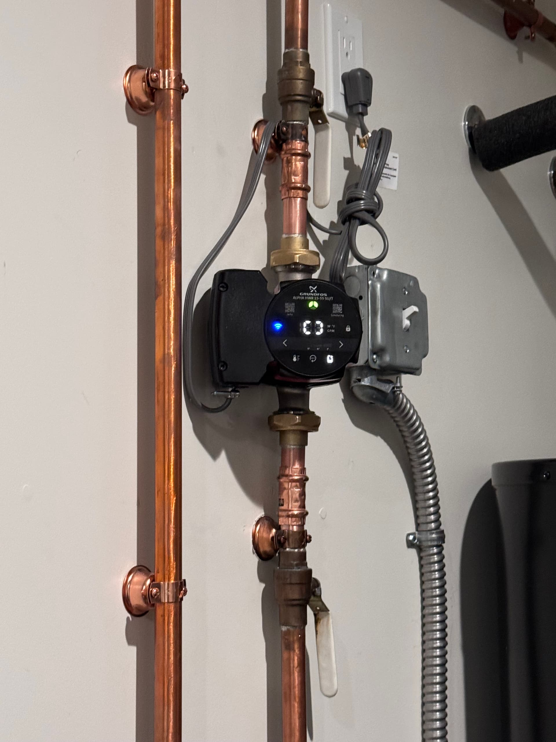 Gallery photos for Upgraded to a Grundfos Smart Recirculation Pump for Instant Hot Water: Image #1