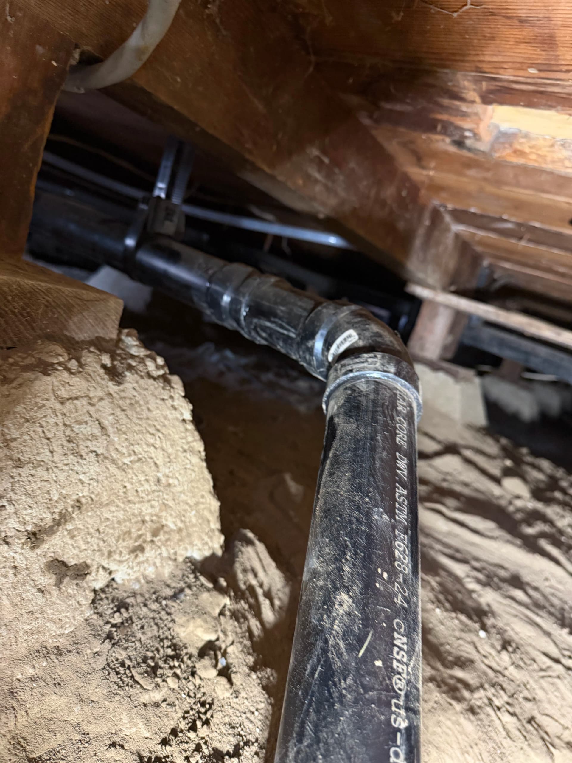 Old Cast Iron Drain Lines Replaced with New ABS Piping image